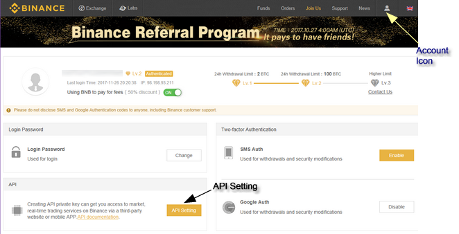 binance api key binance api key