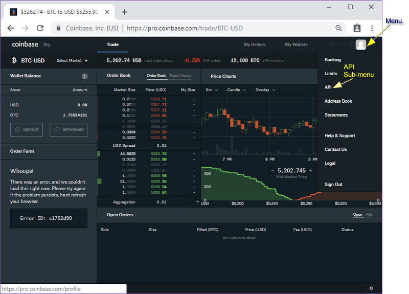 GDAX_APImenu