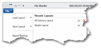 Port Window - layouts file