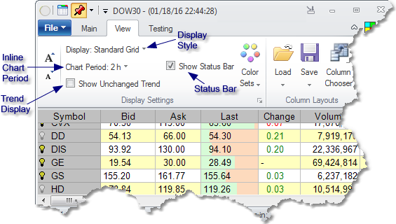 Portfolio - view options