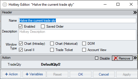 Hotkey Editor - TradeQty