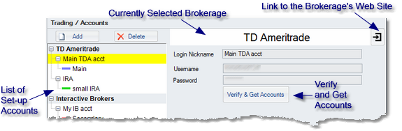 Settings - Trading - Accounts