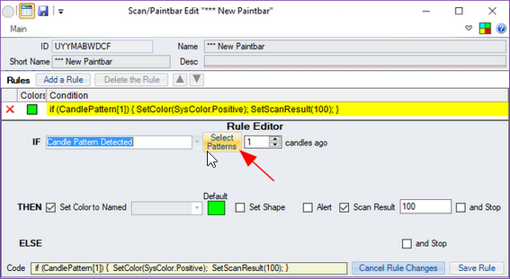 Candle Pattern Simple Editor Select