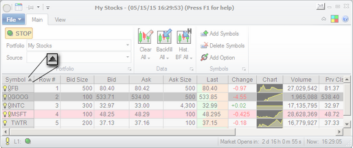 Port Window - sorting